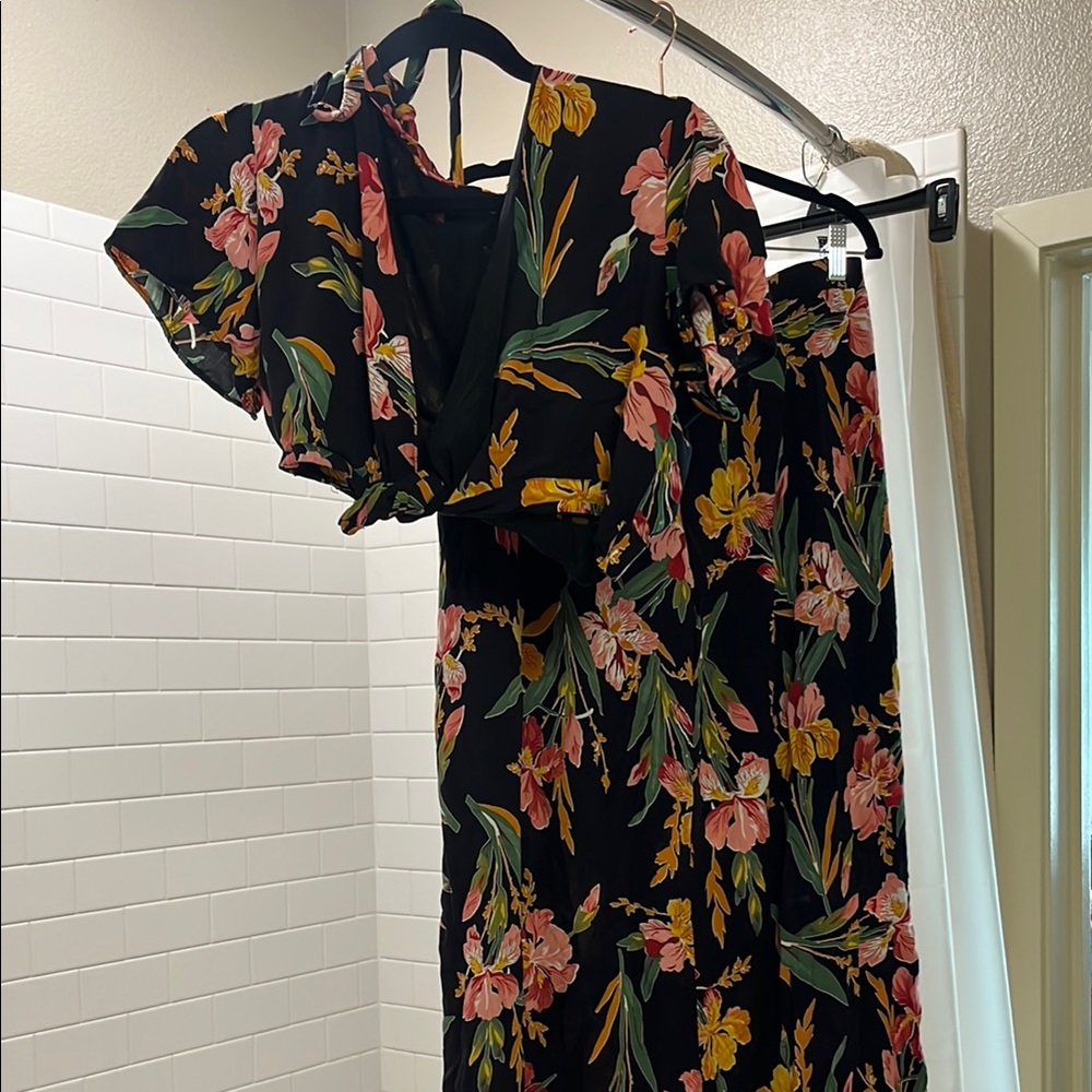 Floral Black Dress